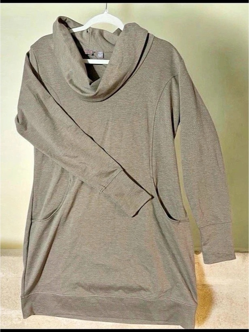 Merrell Cowl Neck Tunic Sweater Dress Green Size XL